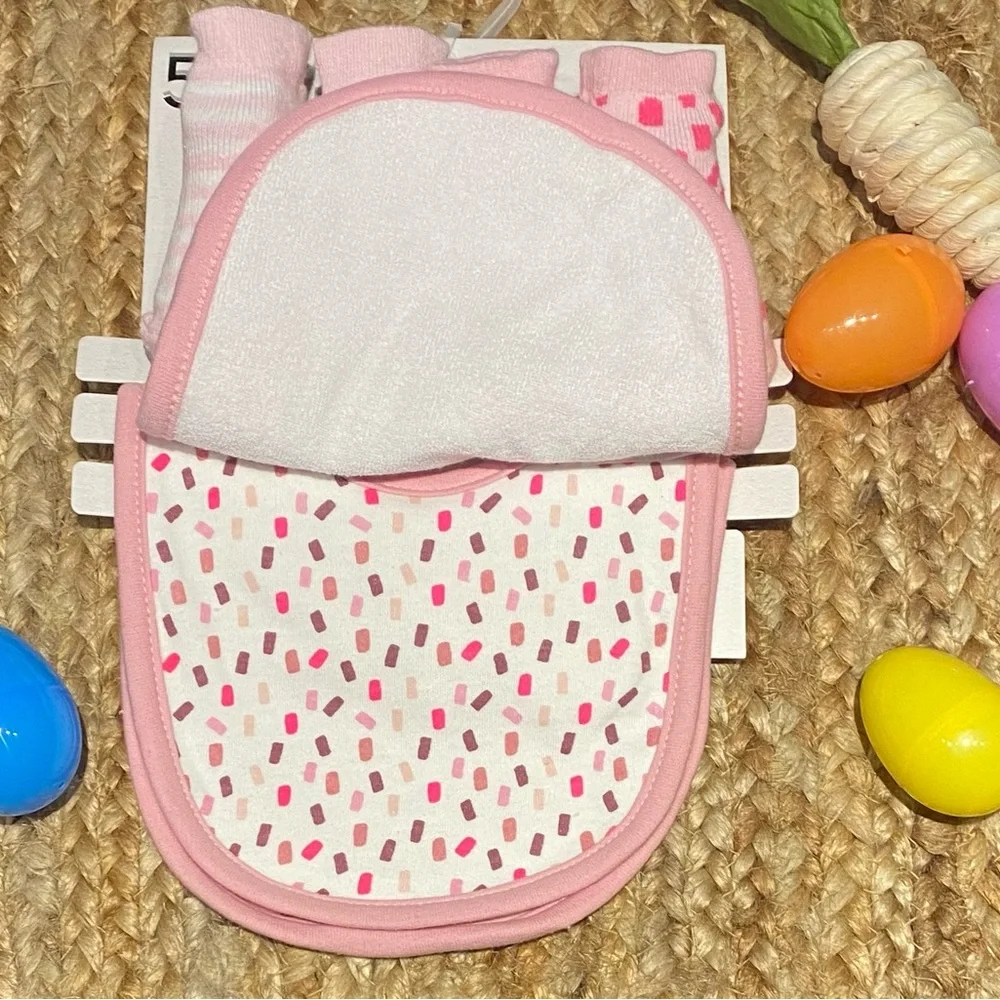 Bunny Bibs and Booties 5pc Baby Set